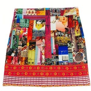 Clover Canyon Photo Collage Body Con Mini Skirt